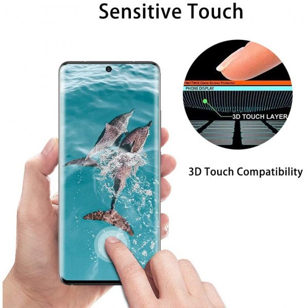 Wholesale 3D Tempered Glass Full Screen Protector with Working Adhesive In Screen Finger Scanner for Samsung Galaxy S21 Ultra 5G (Clear)